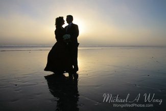 California Beach Wedding Couple Sunset